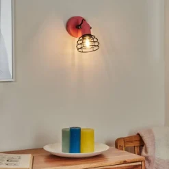 Lampes Vintages & Rétros-hofstein Applique murale Builako Rose, Noir, 1 lumière