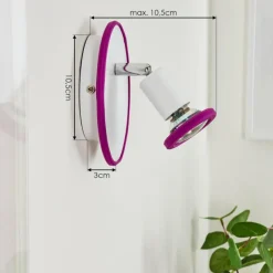 hofstein Applique murale Cabri LED Chrome, Lila, Blanc, 1 lumière