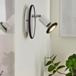 hofstein Applique murale Cabri LED Chrome, Noir, Blanc, 1 lumière