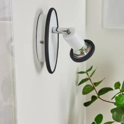 hofstein Applique murale Cabri LED Chrome, Noir, Blanc, 1 lumière