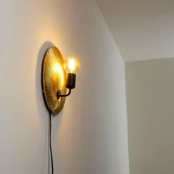 Lampes Dorées-hofstein Applique murale Calcasieu Noir doré, 1 lumière