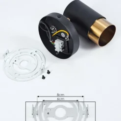 Lampes Vintages & Rétros-hofstein Applique murale Campanas Laiton, Noir, 1 lumière