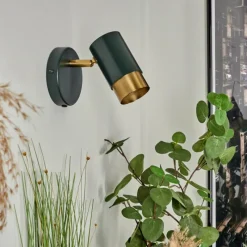 Lampes Vintages & Rétros-hofstein Applique murale Campanas Vert, Laiton, 1 lumière