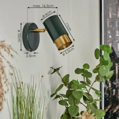 Lampes Vintages & Rétros-hofstein Applique murale Campanas Vert, Laiton, 1 lumière