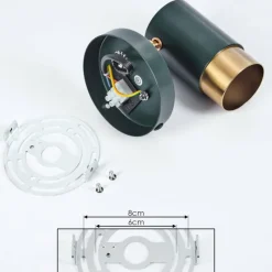 Lampes Vintages & Rétros-hofstein Applique murale Campanas Vert, Laiton, 1 lumière