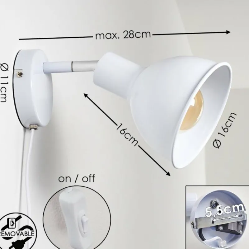 hofstein Applique murale Caney Blanc, 1 lumière