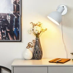 hofstein Applique murale Caney Chrome, Blanc, 1 lumière