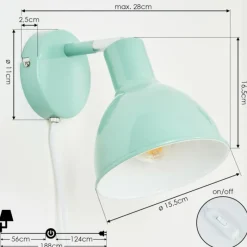 hofstein Applique murale Caney Chrome, Vert, 1 lumière