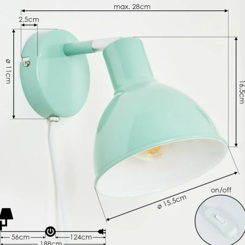 hofstein Applique murale Caney Chrome, Vert, 1 lumière