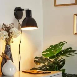 hofstein Applique murale Caney Chrome, Noir, 1 lumière