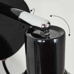 hofstein Applique murale Caney Chrome, Noir, 1 lumière