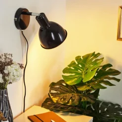 hofstein Applique murale Caney Chrome, Noir, 1 lumière