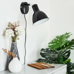 hofstein Applique murale Caney Chrome, Noir, 1 lumière