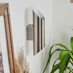 hofstein Applique murale Cann LED Nickel mat, 2 lumières
