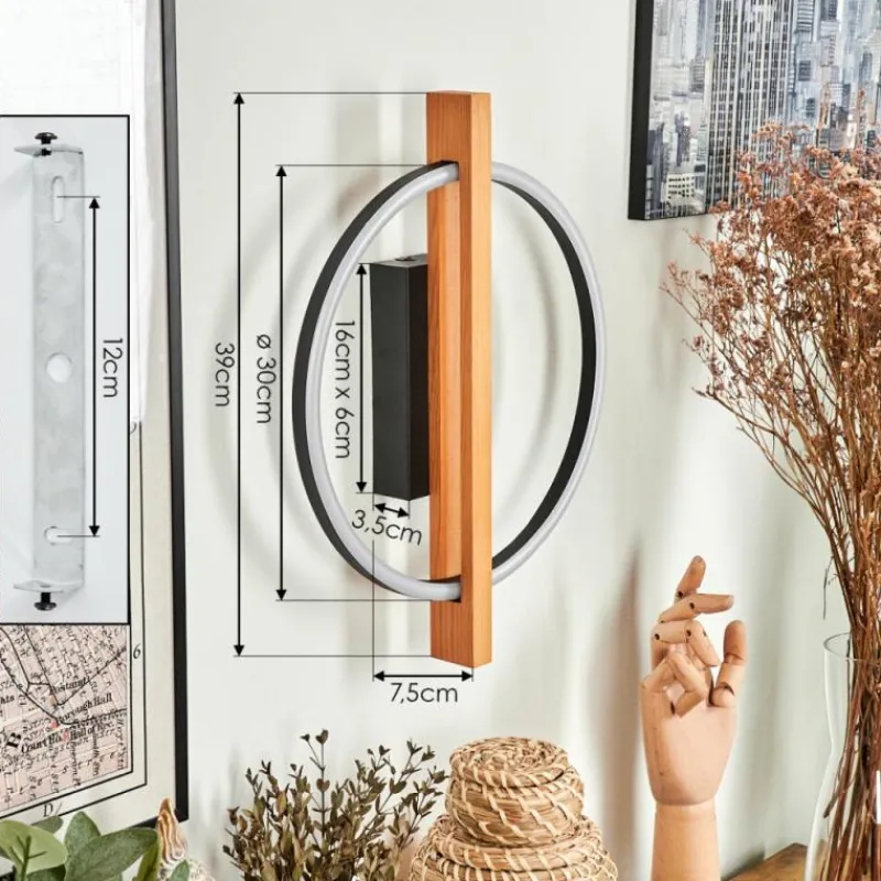 Luminaires Scandinaves-hofstein Applique murale Carcano LED Écru, Noir, 1 lumière