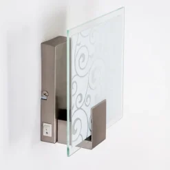 hofstein Applique murale carrée Acier inoxydable, Blanc, 1 lumière