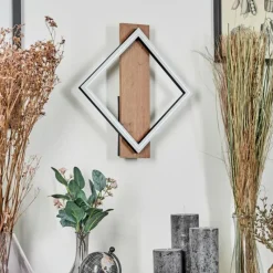 hofstein Applique murale Cascade LED Brun, Couleur bois, Noir, 1 lumière