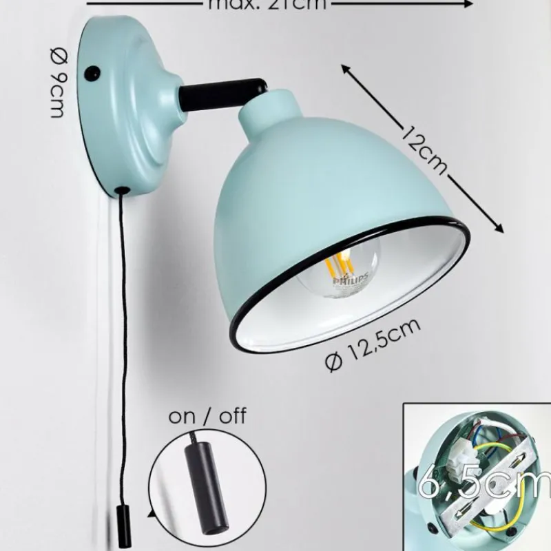 hofstein Applique murale Catharine Bleu, Noir, 1 lumière