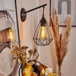 Lampes Vintages & Rétros-hofstein Applique murale Cenova Noir, 1 lumière