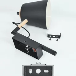 Luminaires Scandinaves-hofstein Applique murale Cerrizal Écru, Noir, 1 lumière