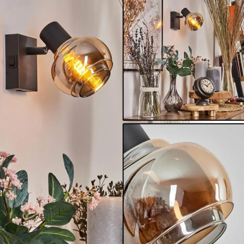 hofstein Applique murale Cevio Noir, 1 lumière