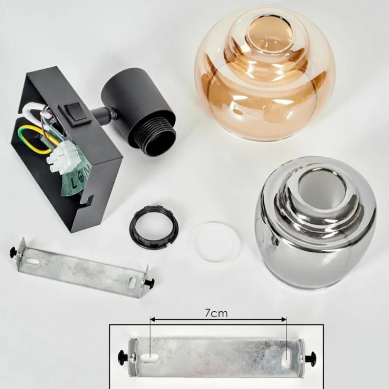 hofstein Applique murale Cevio Noir, 1 lumière