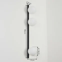 hofstein Applique murale Chamouscady Noir, 3 lumières