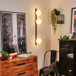 hofstein Applique murale Chamouscady Noir, 3 lumières