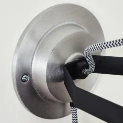 Lampes Industrielles-hofstein Applique murale Chara Noir, Argenté, 1 lumière