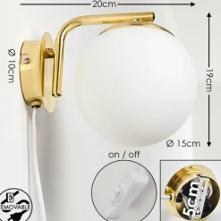 hofstein Applique murale Chemung Laiton, 1 lumière