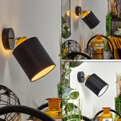 Lampes En Tissu-hofstein Applique murale Chiuvi Chrome, Écru, Noir, Blanc, 1 lumière