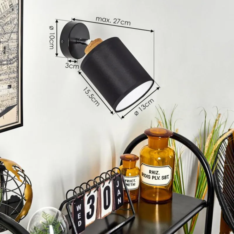 Lampes En Tissu-hofstein Applique murale Chiuvi Chrome, Écru, Noir, Blanc, 1 lumière