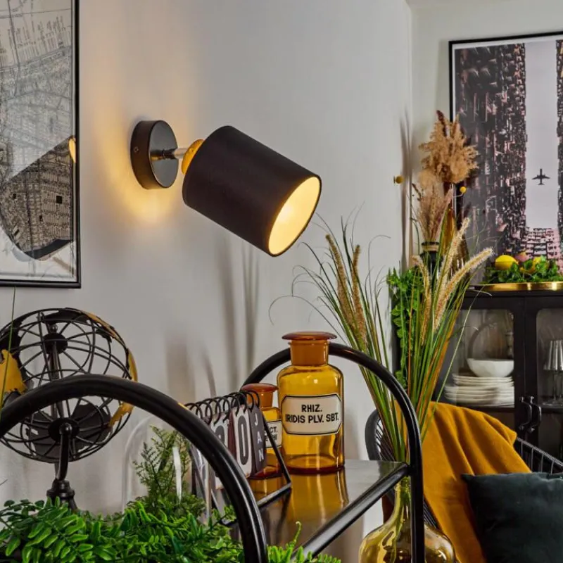 Lampes En Tissu-hofstein Applique murale Chiuvi Chrome, Écru, Noir, Blanc, 1 lumière