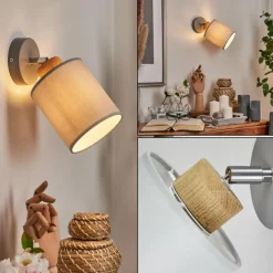 Lampes En Tissu-hofstein Applique murale Chiuvi Chrome, Gris, Écru, 1 lumière