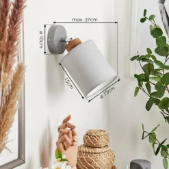 Lampes En Tissu-hofstein Applique murale Chiuvi Chrome, Gris, Écru, 1 lumière