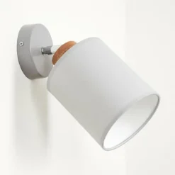 Lampes En Tissu-hofstein Applique murale Chiuvi Chrome, Gris, Écru, 1 lumière