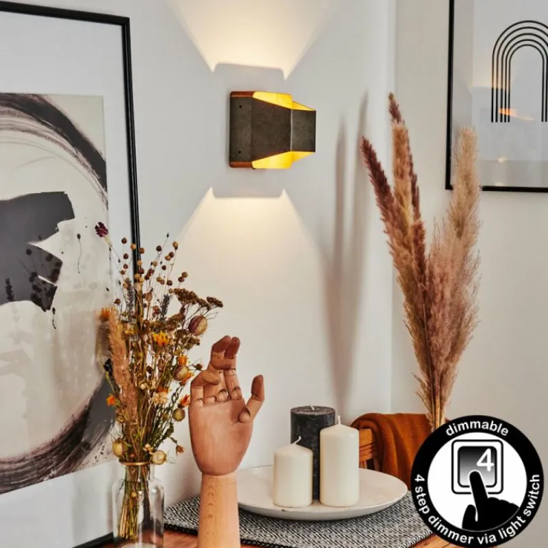 Lampes Industrielles-hofstein Applique murale Clarens LED Brun, Blanc, 1 lumière