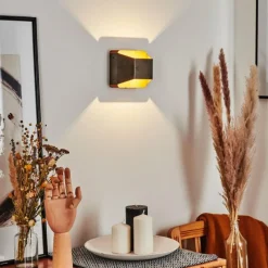 Lampes Industrielles-hofstein Applique murale Clarens LED Brun, Blanc, 1 lumière