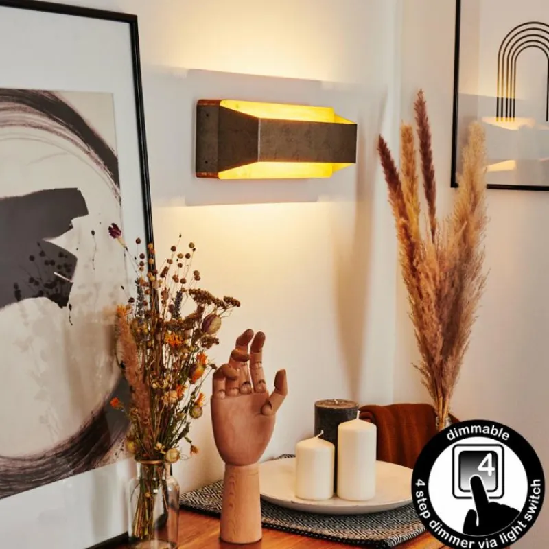 Lampes Industrielles-hofstein Applique murale Clarens LED Brun, Gris, 1 lumière