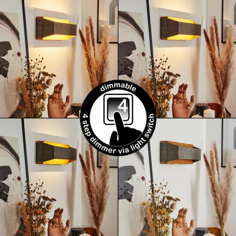 Lampes Industrielles-hofstein Applique murale Clarens LED Brun, Gris, 1 lumière