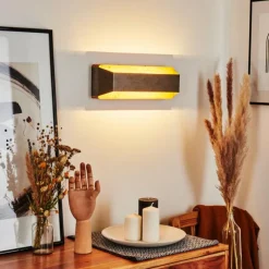 Lampes Industrielles-hofstein Applique murale Clarens LED Brun, Gris, 1 lumière