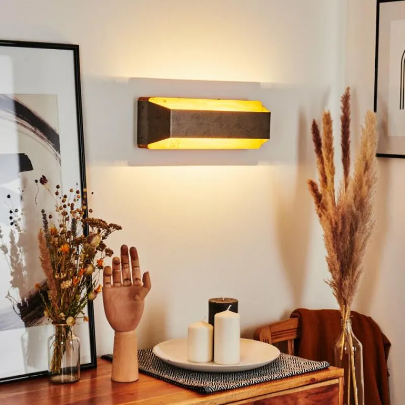 Lampes Industrielles-hofstein Applique murale Clarens LED Brun, Gris, 1 lumière