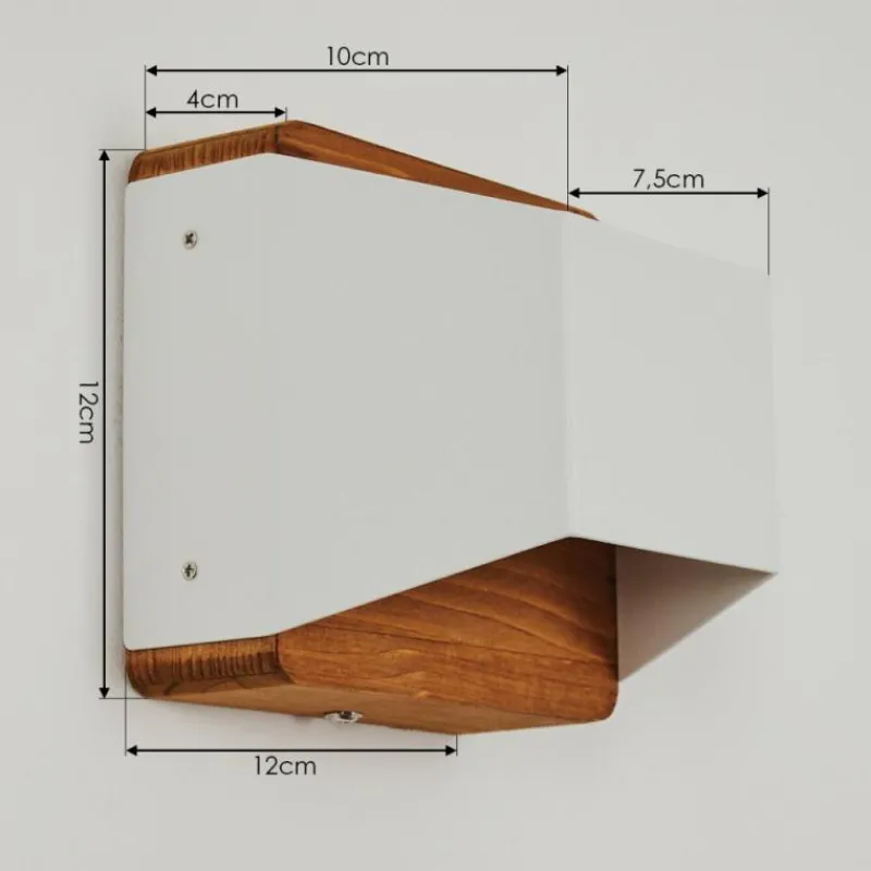 Lampes Industrielles-hofstein Applique murale Clarens LED Brun, Blanc, 1 lumière