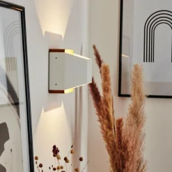 Lampes Industrielles-hofstein Applique murale Clarens LED Brun, Blanc, 1 lumière