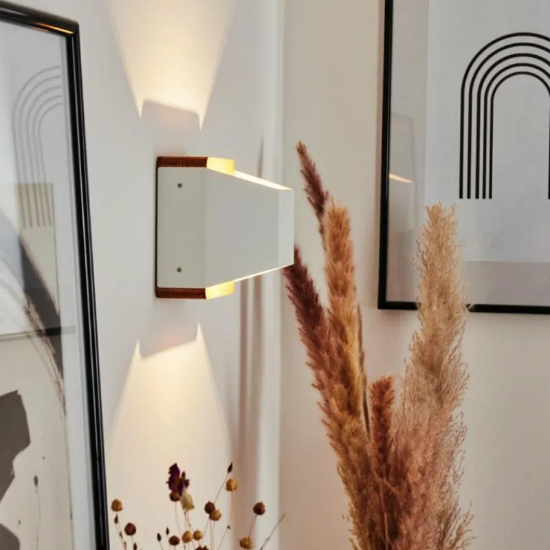 Lampes Industrielles-hofstein Applique murale Clarens LED Brun, Blanc, 1 lumière