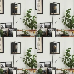 Lampes Industrielles-hofstein Applique murale Colebrook Écru, Noir, 1 lumière