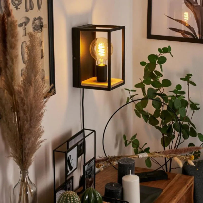 Lampes Industrielles-hofstein Applique murale Colebrook Écru, Noir, 1 lumière