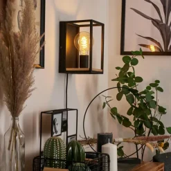 Lampes Industrielles-hofstein Applique murale Colebrook Écru, Noir, 1 lumière