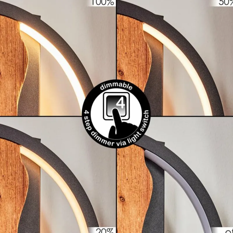 hofstein Applique murale Cornol LED Écru, Noir, 1 lumière