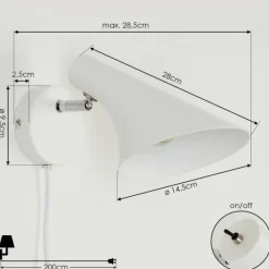 hofstein Applique murale Corralcay Chrome, Blanc, 1 lumière